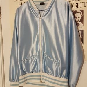 Pastel blue letter jacket!